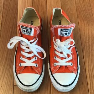 Orange converse All Star low tops, worn once